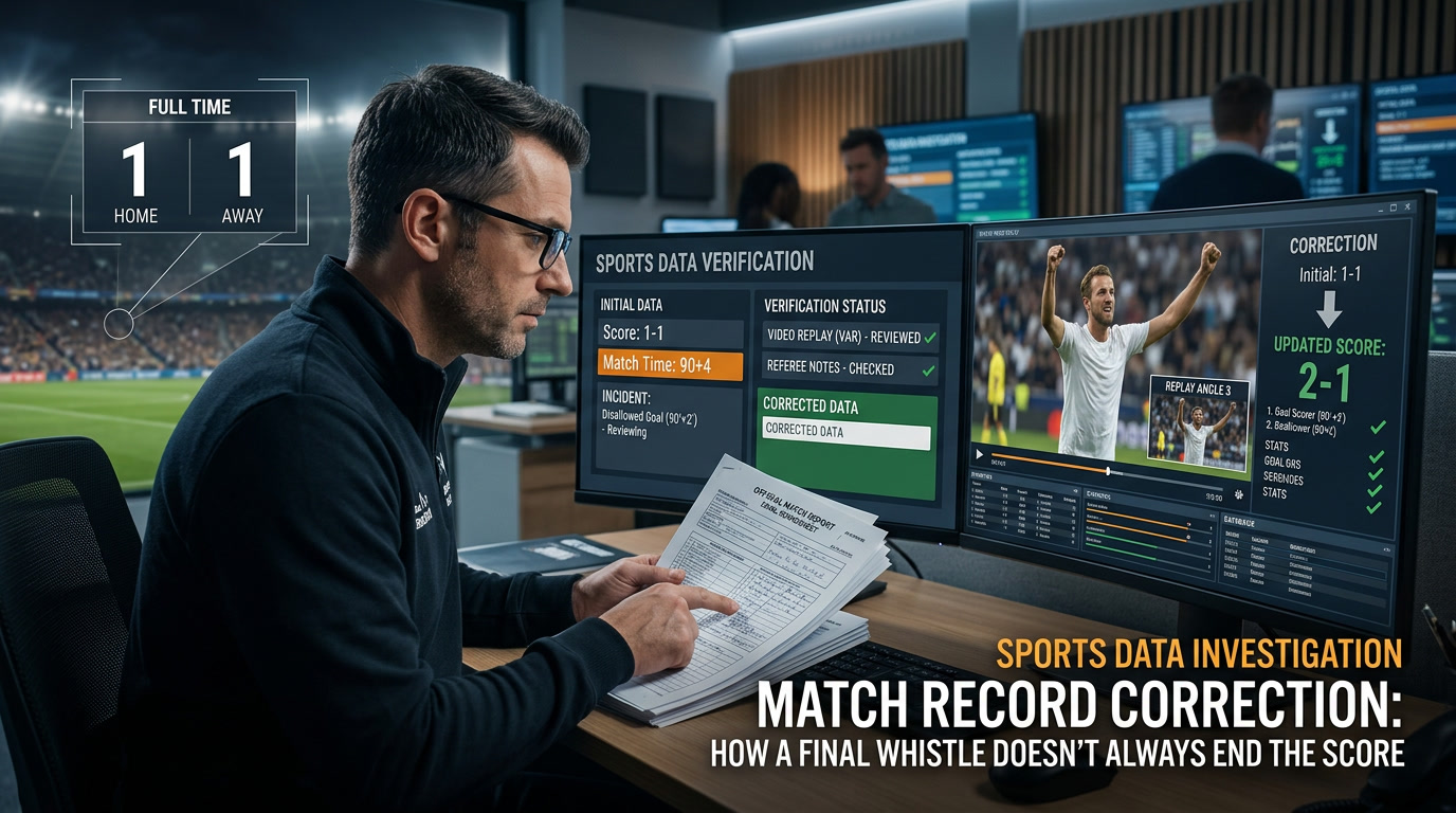 koreksi live score, perubahan skor pertandingan, validasi hasil bola, pembaruan data pertandingan, skor resmi Piala Dunia