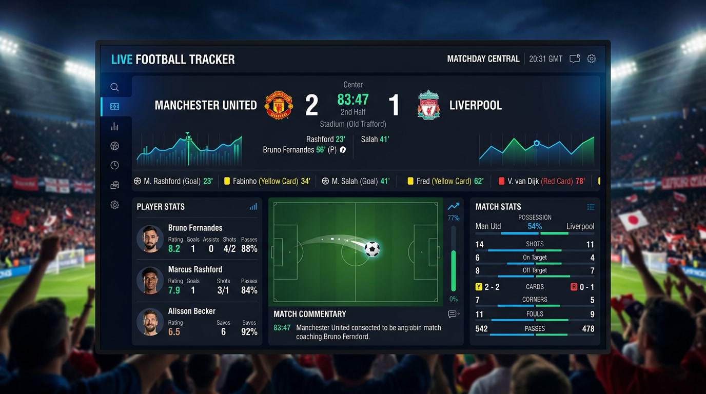 fitur livescore sepak bola, statistik livescore, skor pertandingan langsung, data pertandingan real-time